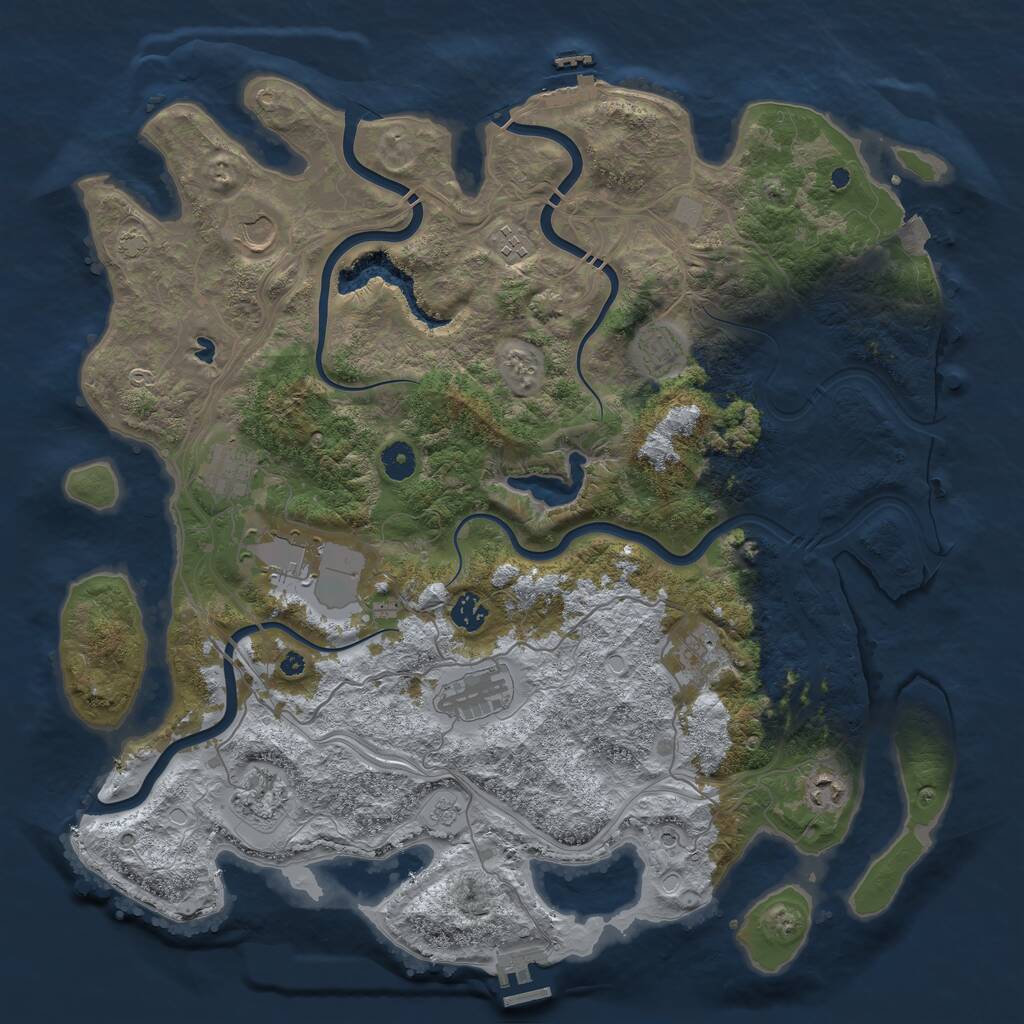 Rust Map: Procedural Map, Size: 4300, Seed: 976762484, 16 Monuments