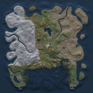 Thumbnail Rust Map: Procedural Map, Size: 4300, Seed: 855394152, 17 Monuments