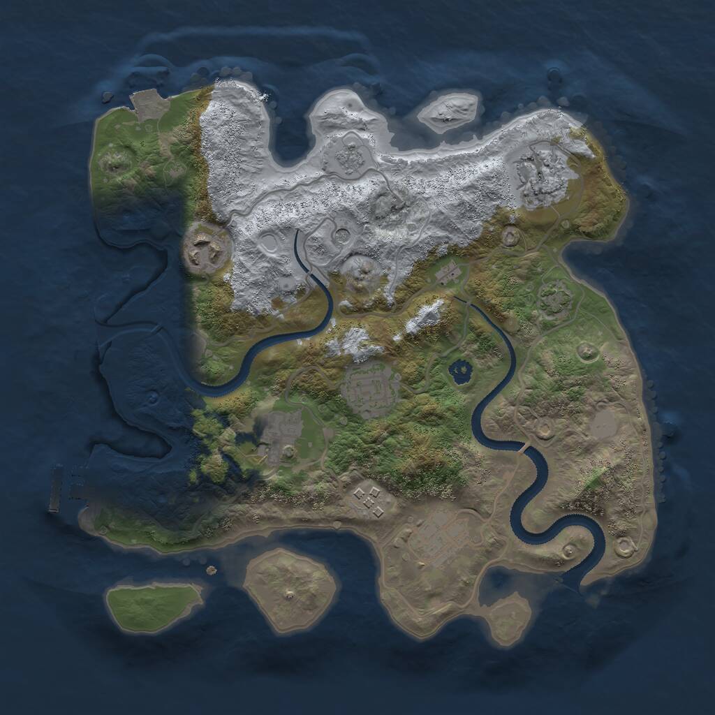 Rust Map: Procedural Map, Size: 3000, Seed: 964767463, 11 Monuments