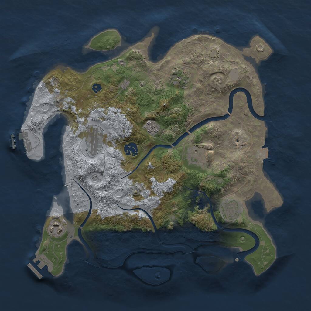 Rust Map: Procedural Map, Size: 3350, Seed: 19594388, 12 Monuments