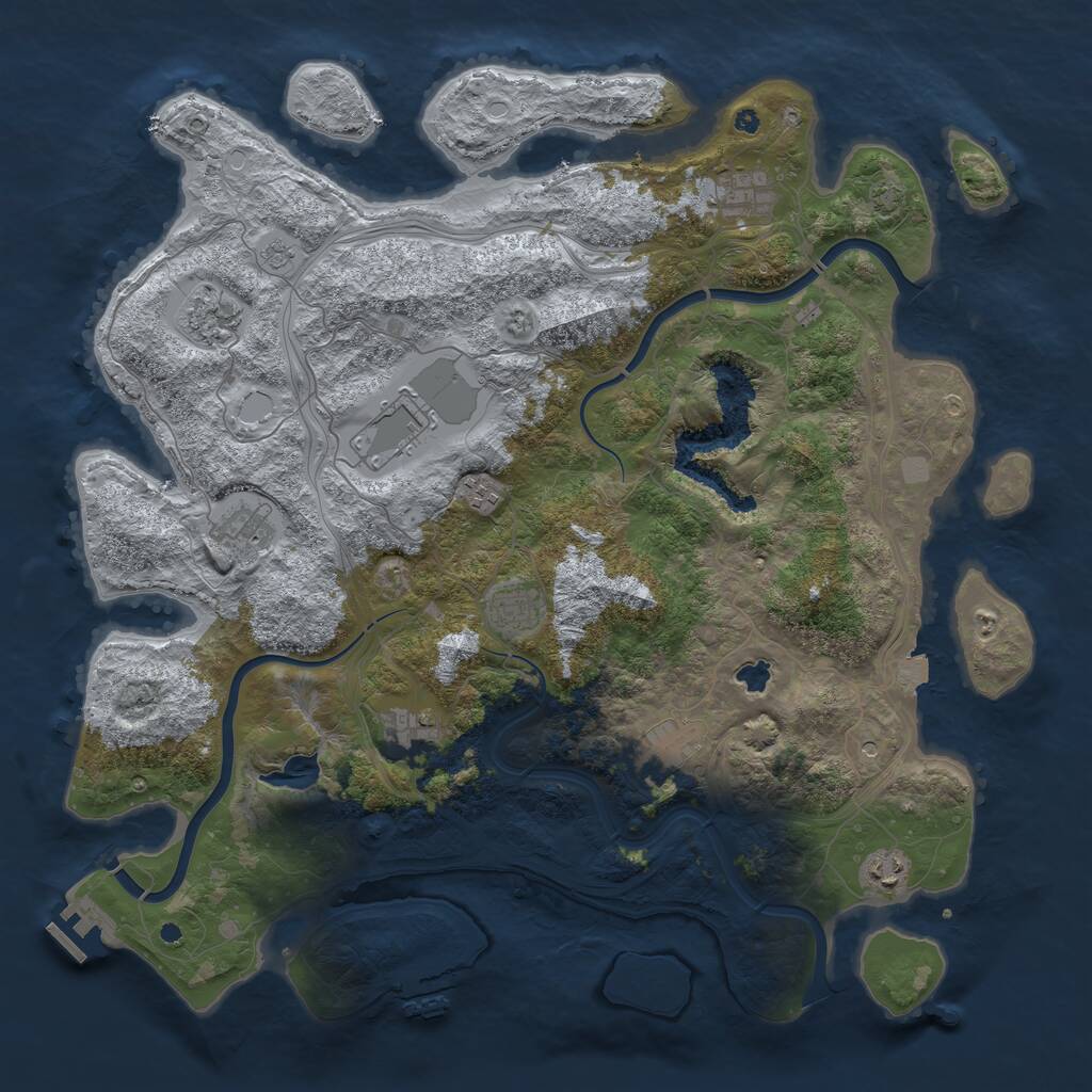 Rust Map: Procedural Map, Size: 4400, Seed: 59018604, 15 Monuments