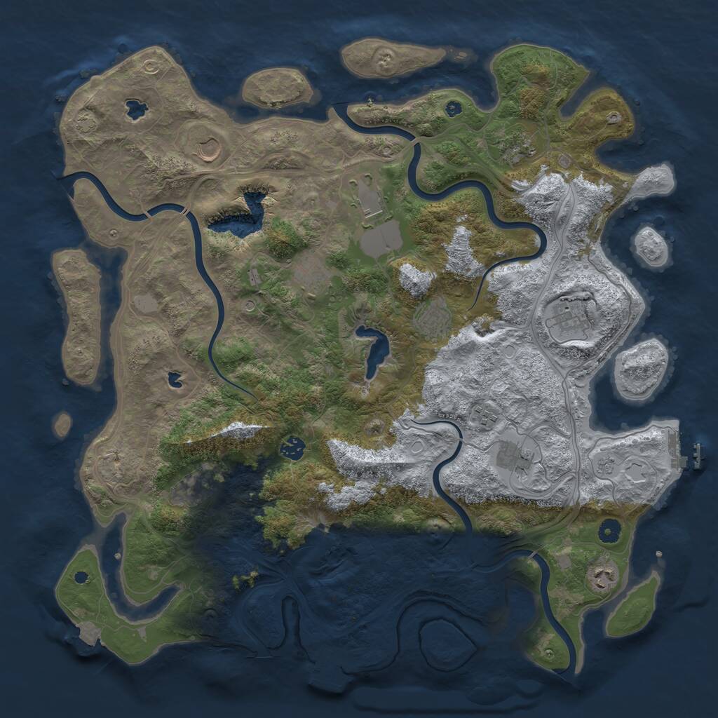 Rust Map: Procedural Map, Size: 4550, Seed: 6743785, 17 Monuments