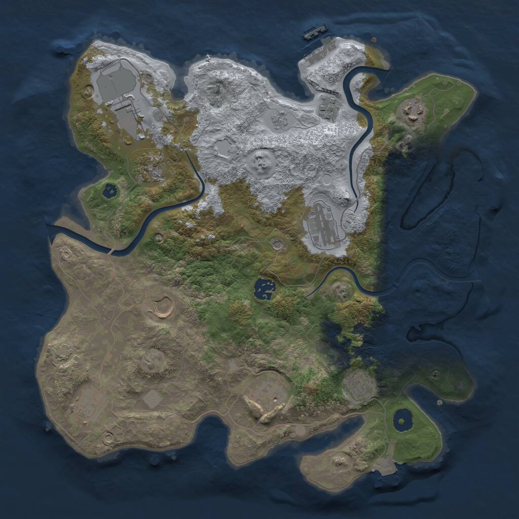 Rust Map: Procedural Map, Size: 3600, Seed: 1299000024, 16 Monuments