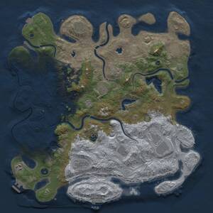 Thumbnail Rust Map: Procedural Map, Size: 4500, Seed: 20046868, 16 Monuments