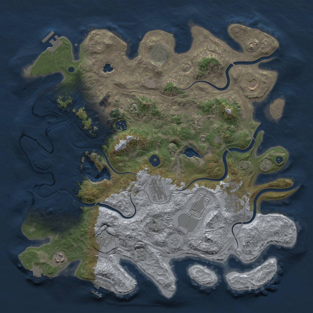 Rust Map: Procedural Map, Size: 4250, Seed: 127129386, 17 Monuments