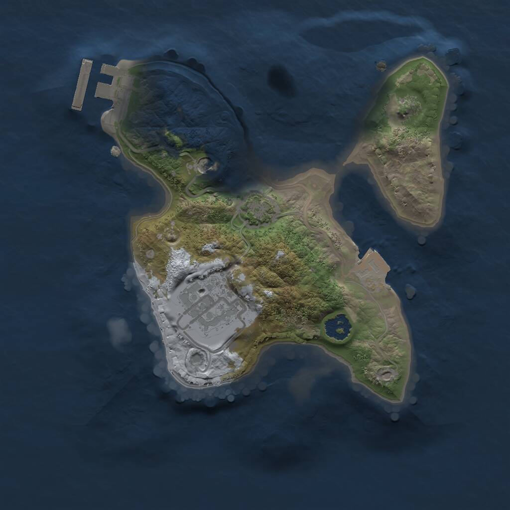 Rust Map: Procedural Map, Size: 2000, Seed: 54321, 5 Monuments