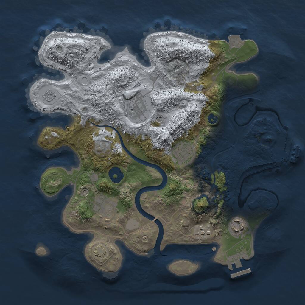 Rust Map: Procedural Map, Size: 3000, Seed: 28687, 11 Monuments