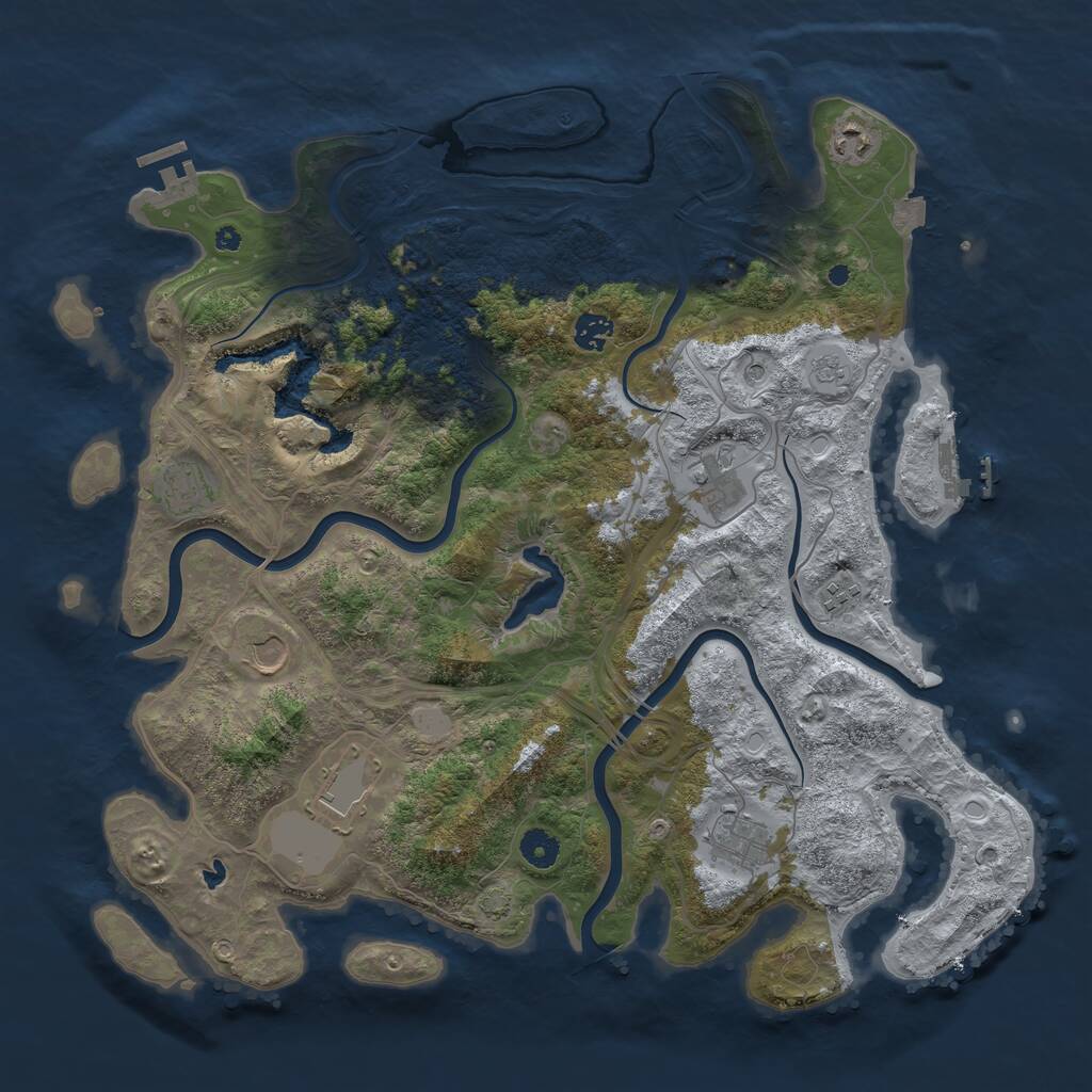 Rust Map: Procedural Map, Size: 4250, Seed: 123421421, 14 Monuments