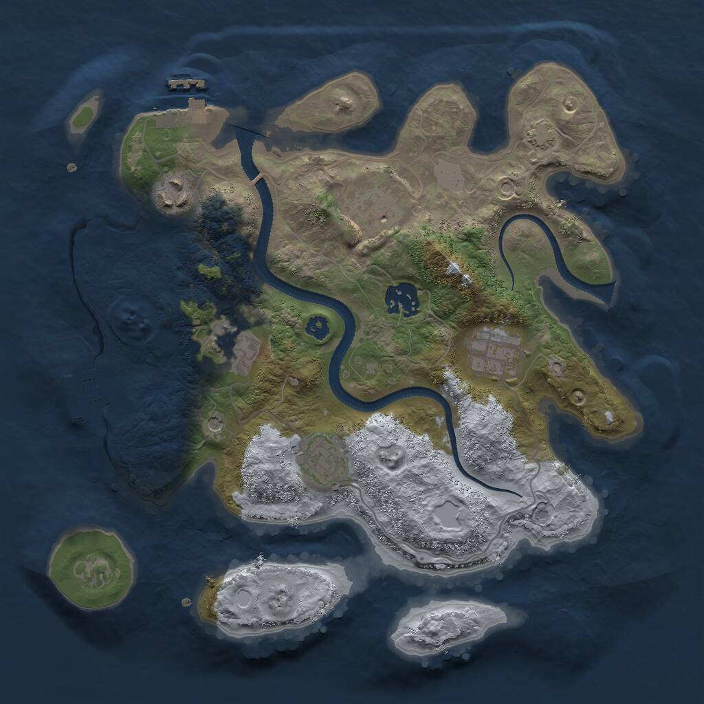 Rust Map: Procedural Map, Size: 3000, Seed: 119920801, 11 Monuments