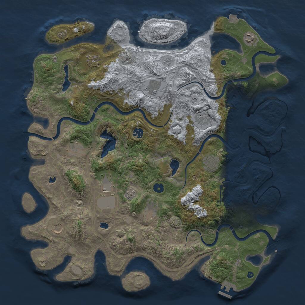 Rust Map: Procedural Map, Size: 4500, Seed: 653655087, 16 Monuments