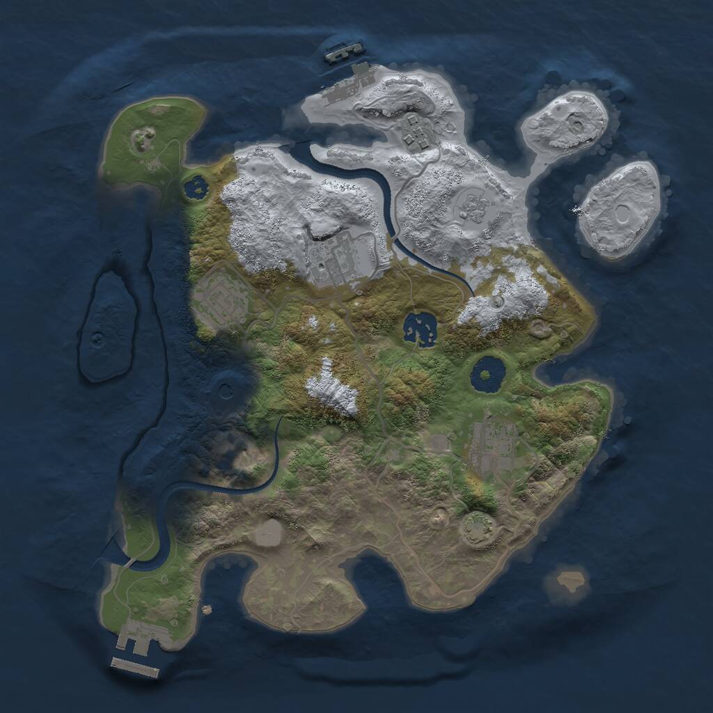 Rust Map: Procedural Map, Size: 3000, Seed: 369793928, 11 Monuments