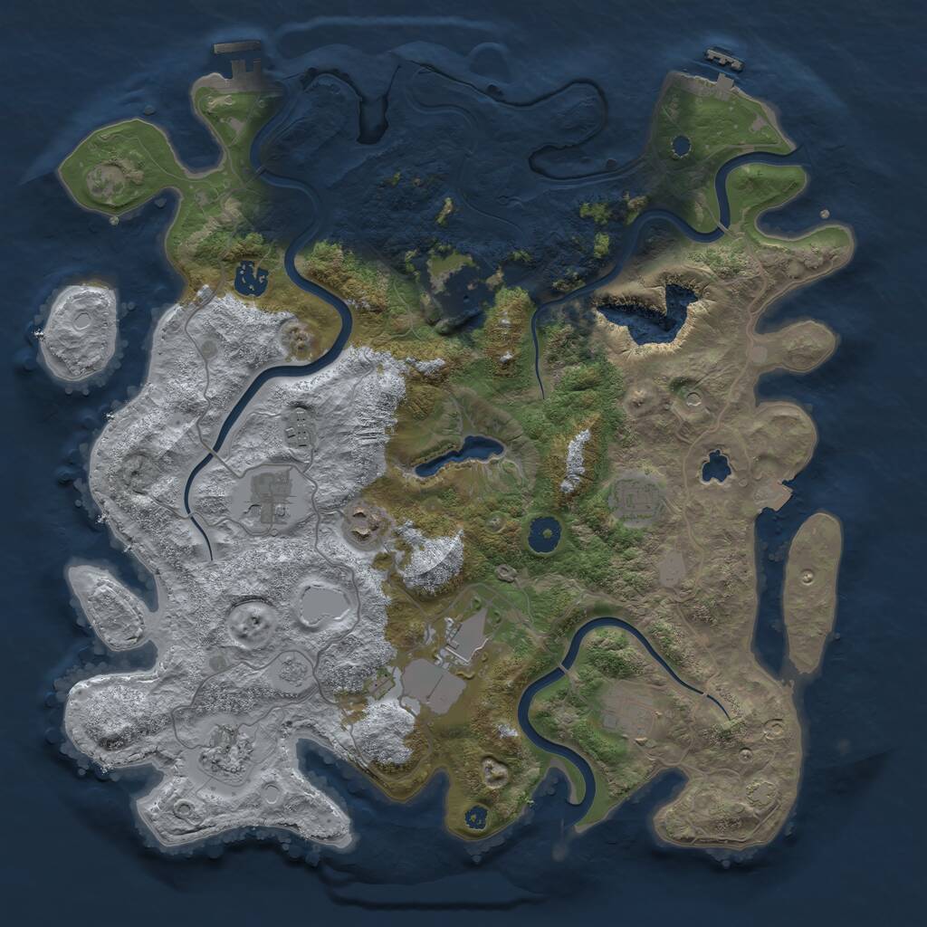 Rust Map: Procedural Map, Size: 4000, Seed: 527135, 15 Monuments