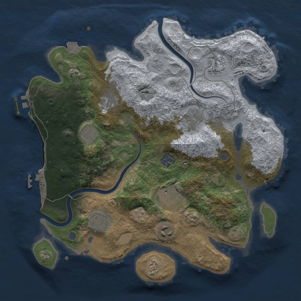 Rust Map: Procedural Map, Size: 3300, Seed: 3333, 14 Monuments
