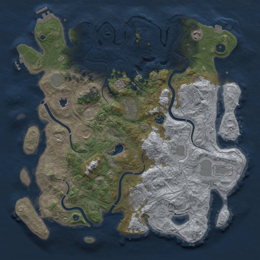 Rust Map: Procedural Map, Size: 4250, Seed: 30116, 16 Monuments