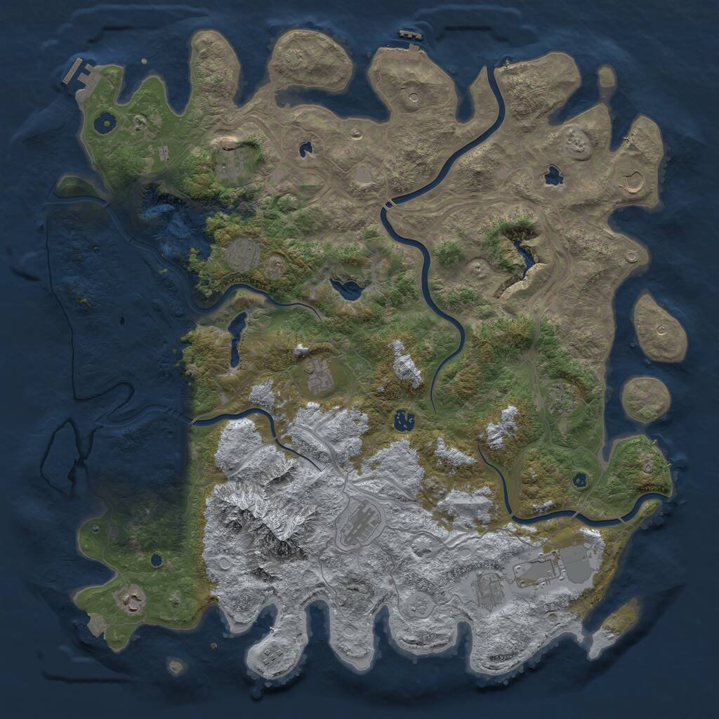 Rust Map: Procedural Map, Size: 5000, Seed: 771505773, 17 Monuments