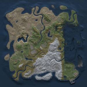Thumbnail Rust Map: Procedural Map, Size: 4500, Seed: 1472805003, 17 Monuments
