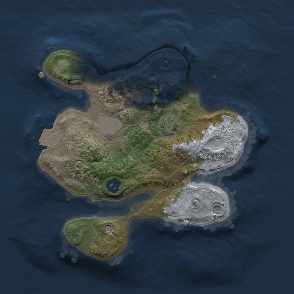 Rust Map: Procedural Map, Size: 2000, Seed: 1943122873, 2 Monuments