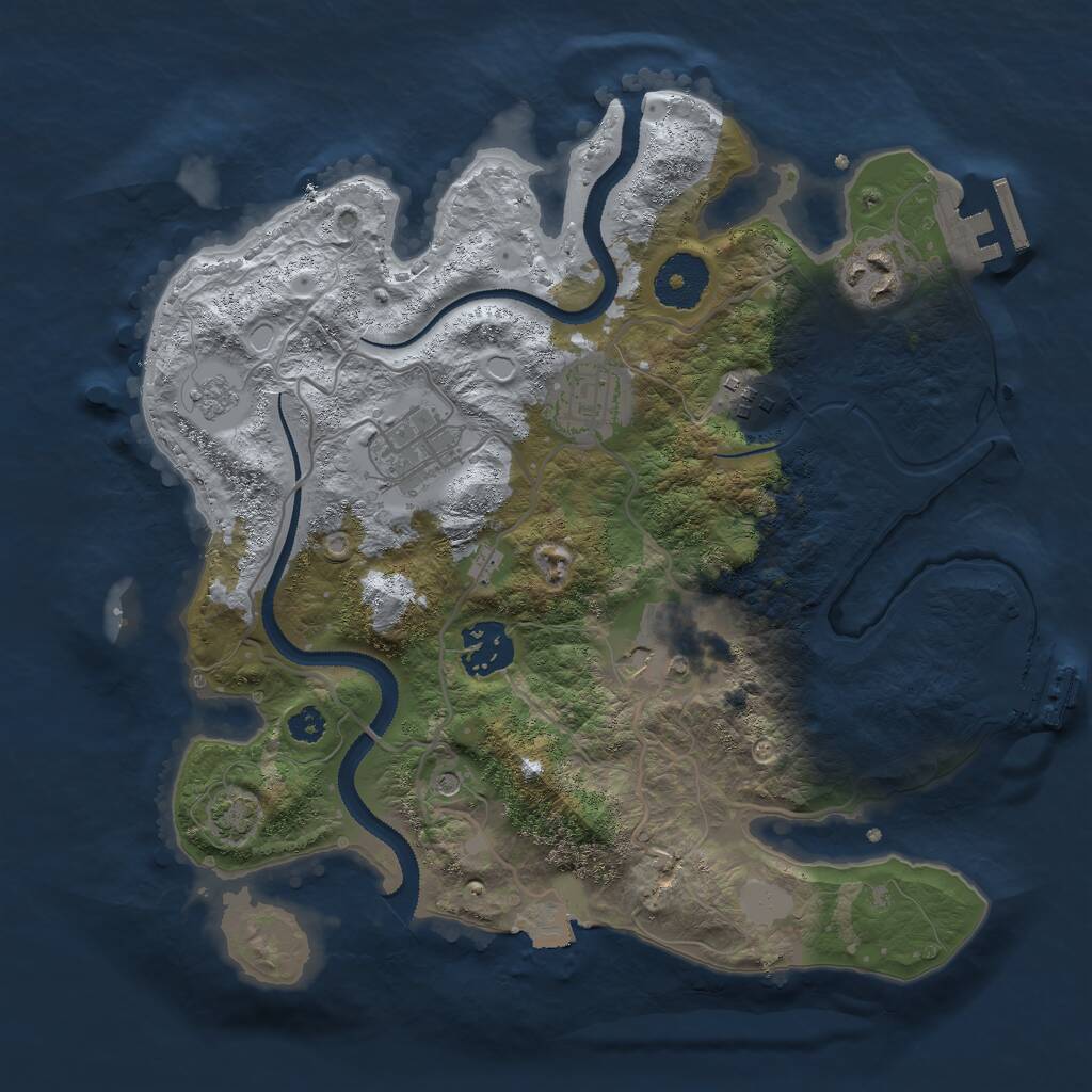 Rust Map: Procedural Map, Size: 3000, Seed: 470720, 12 Monuments