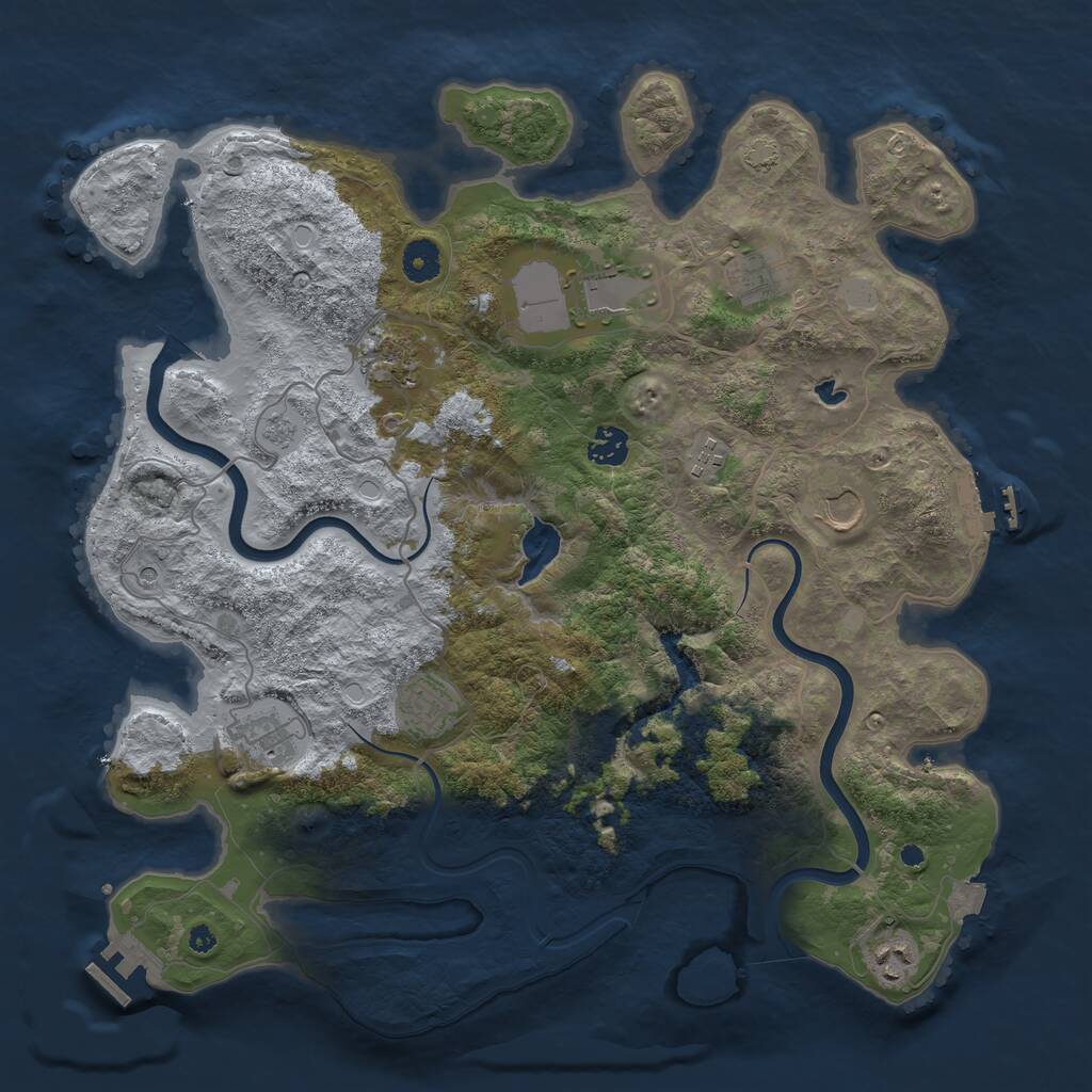 Rust Map: Procedural Map, Size: 4000, Seed: 1205090301, 15 Monuments