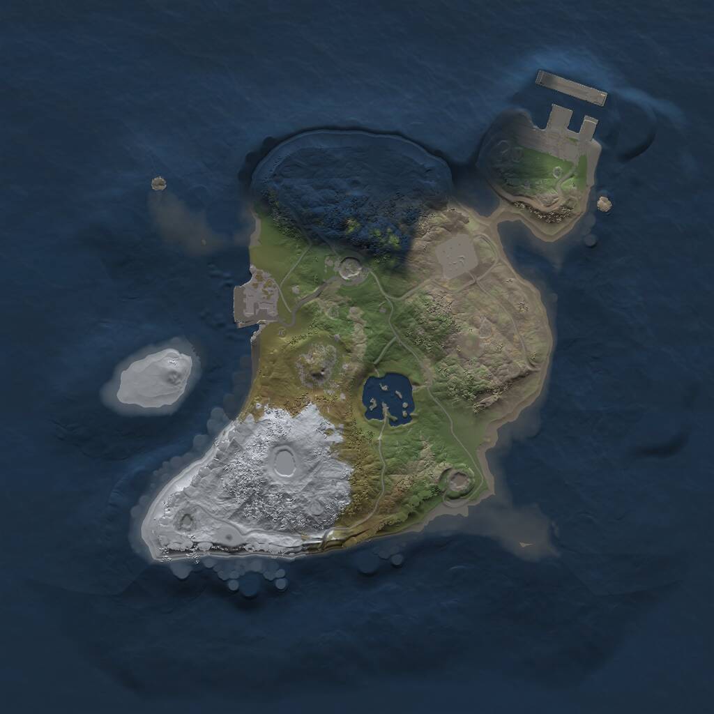 Rust Map: Procedural Map, Size: 2000, Seed: 37314, 4 Monuments