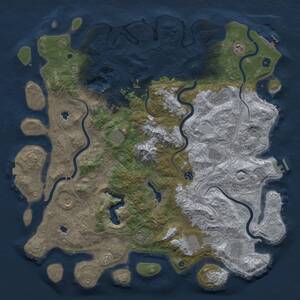 Thumbnail Rust Map: Procedural Map, Size: 5000, Seed: 1514124252, 17 Monuments