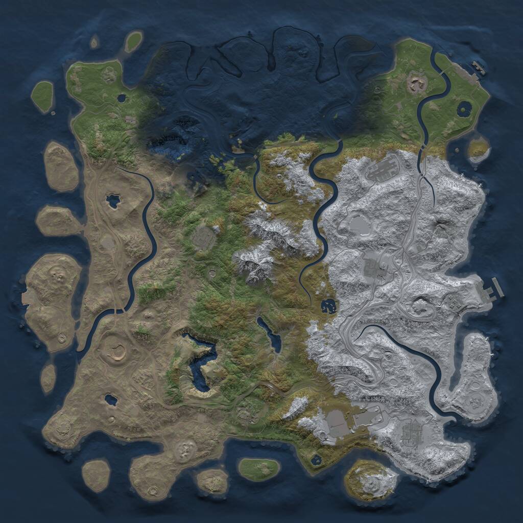 Rust Map: Procedural Map, Size: 5000, Seed: 1514124252, 17 Monuments