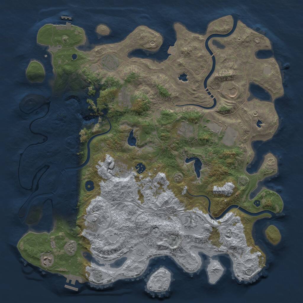 Rust Map: Procedural Map, Size: 4500, Seed: 269282887, 17 Monuments