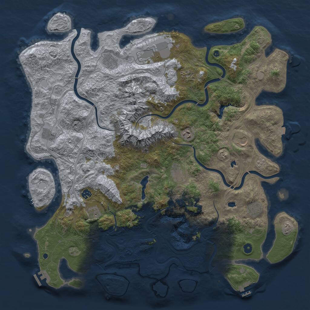 Rust Map: Procedural Map, Size: 5000, Seed: 1573157122, 17 Monuments