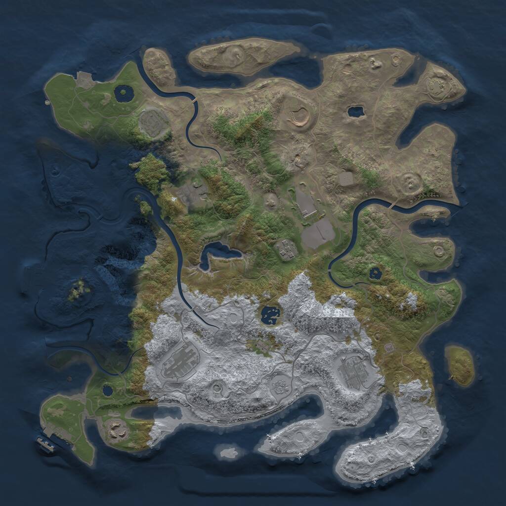 Rust Map: Procedural Map, Size: 4000, Seed: 973139427, 15 Monuments