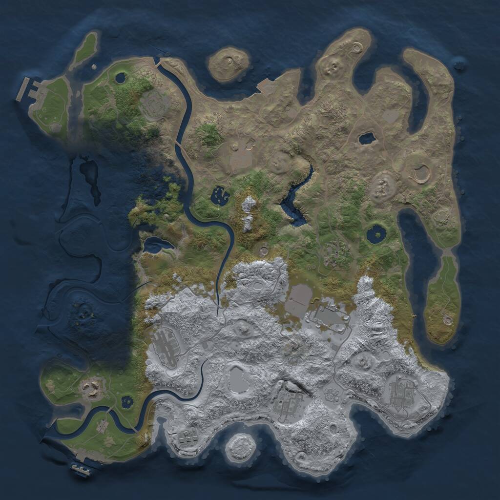 Rust Map: Procedural Map, Size: 4000, Seed: 119313776, 17 Monuments