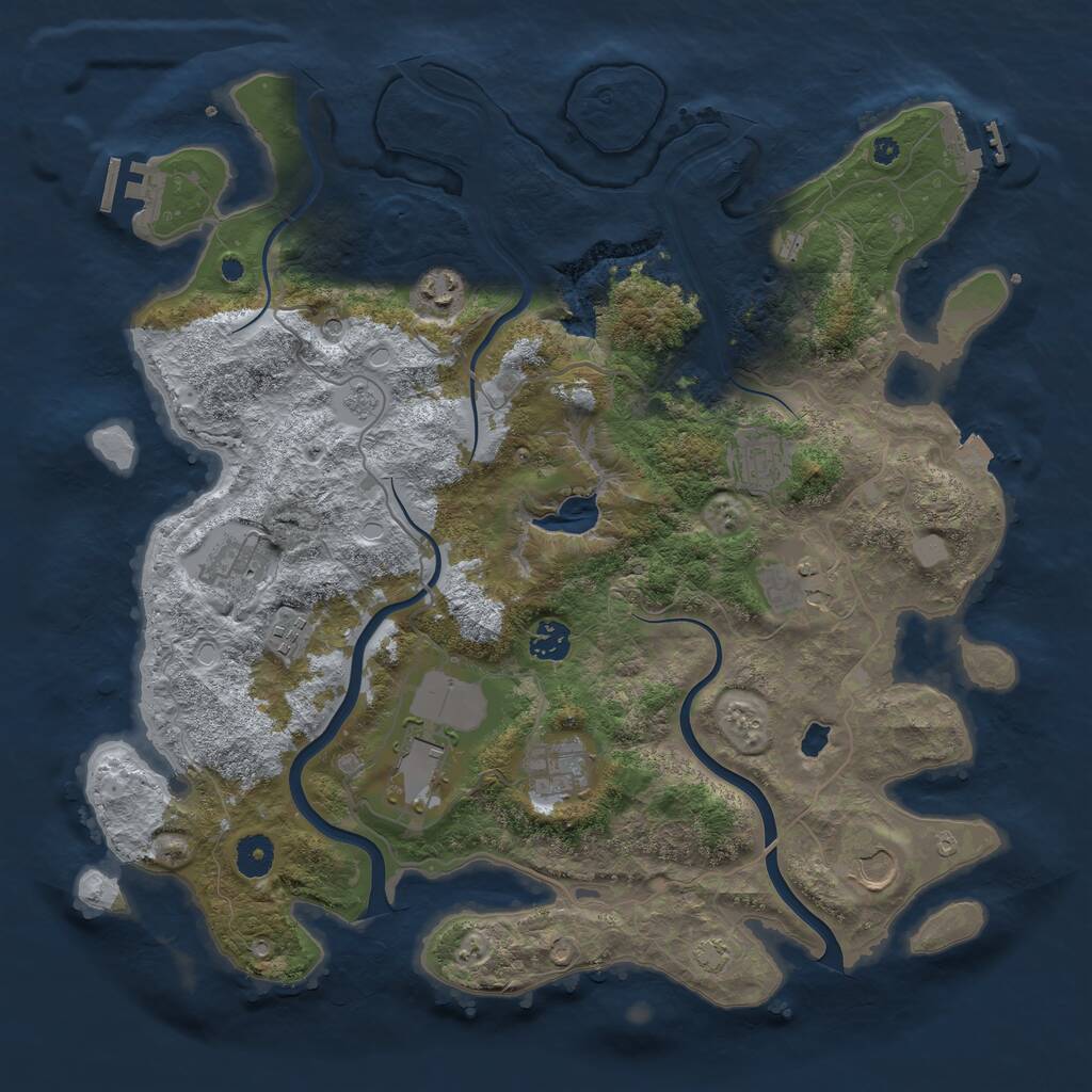 Rust Map: Procedural Map, Size: 4000, Seed: 747378099, 15 Monuments