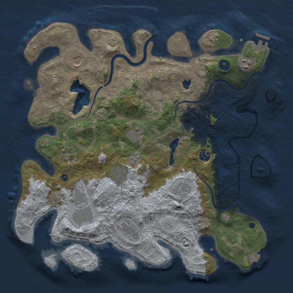 Rust Map: Procedural Map, Size: 4000, Seed: 82650, 15 Monuments