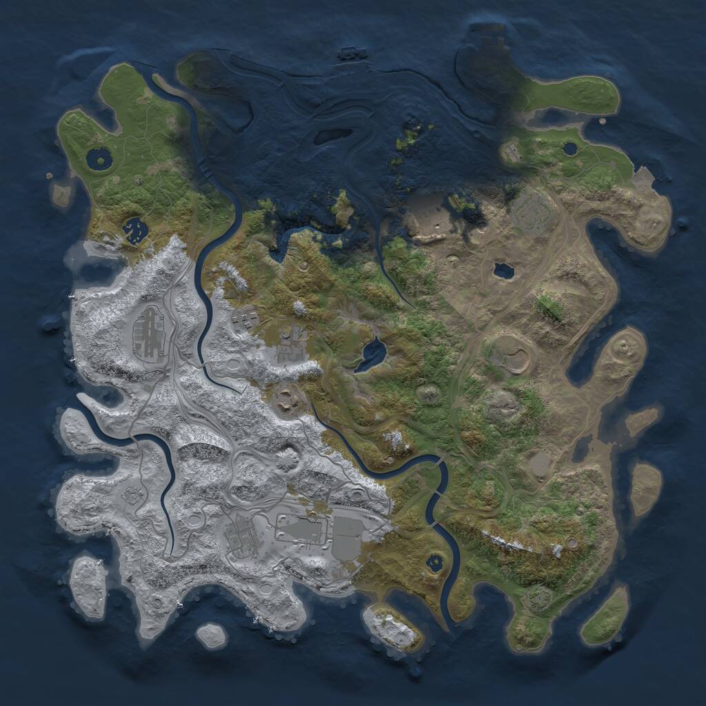 Rust Map: Procedural Map, Size: 4250, Seed: 883180053, 16 Monuments