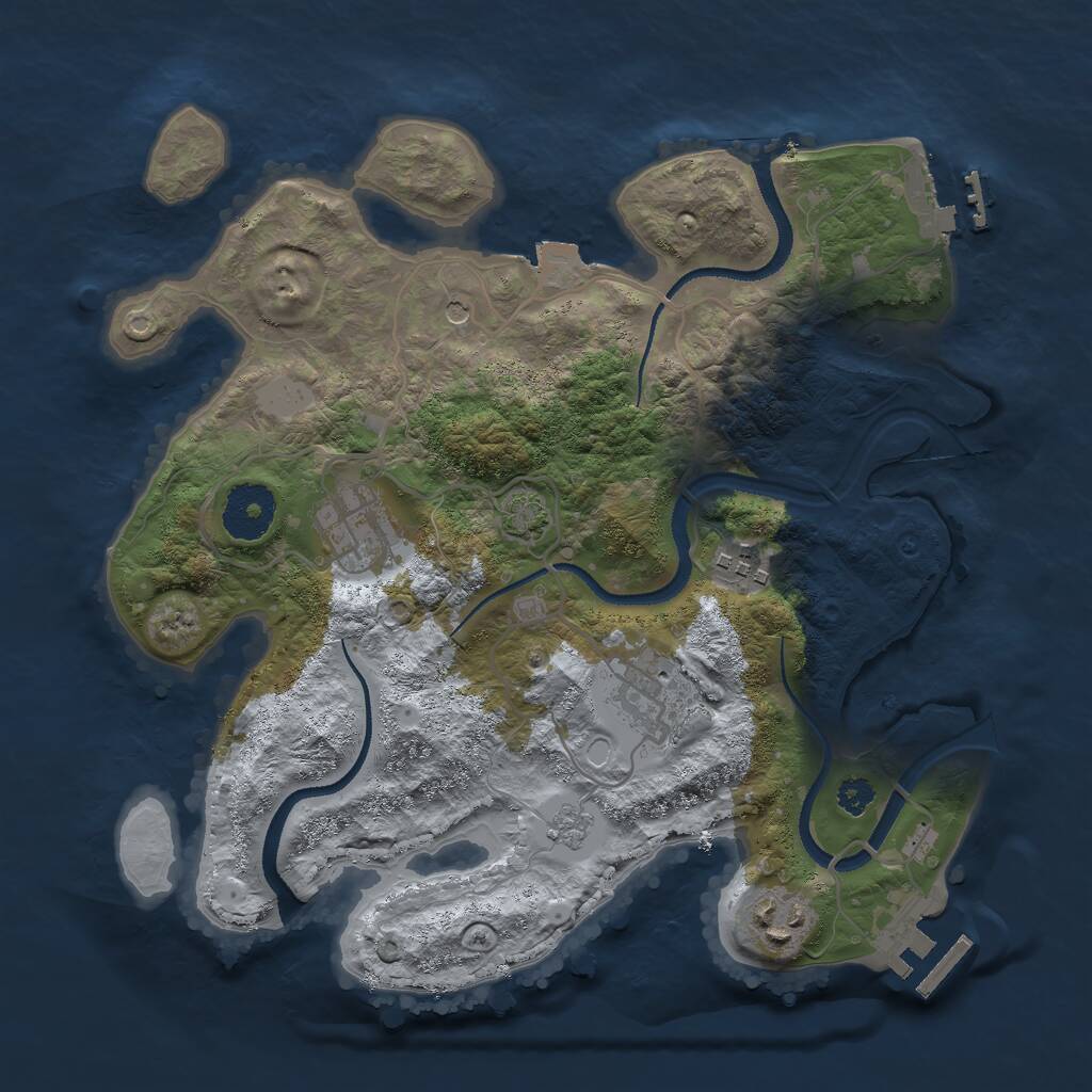 Rust Map: Procedural Map, Size: 3000, Seed: 590324, 10 Monuments