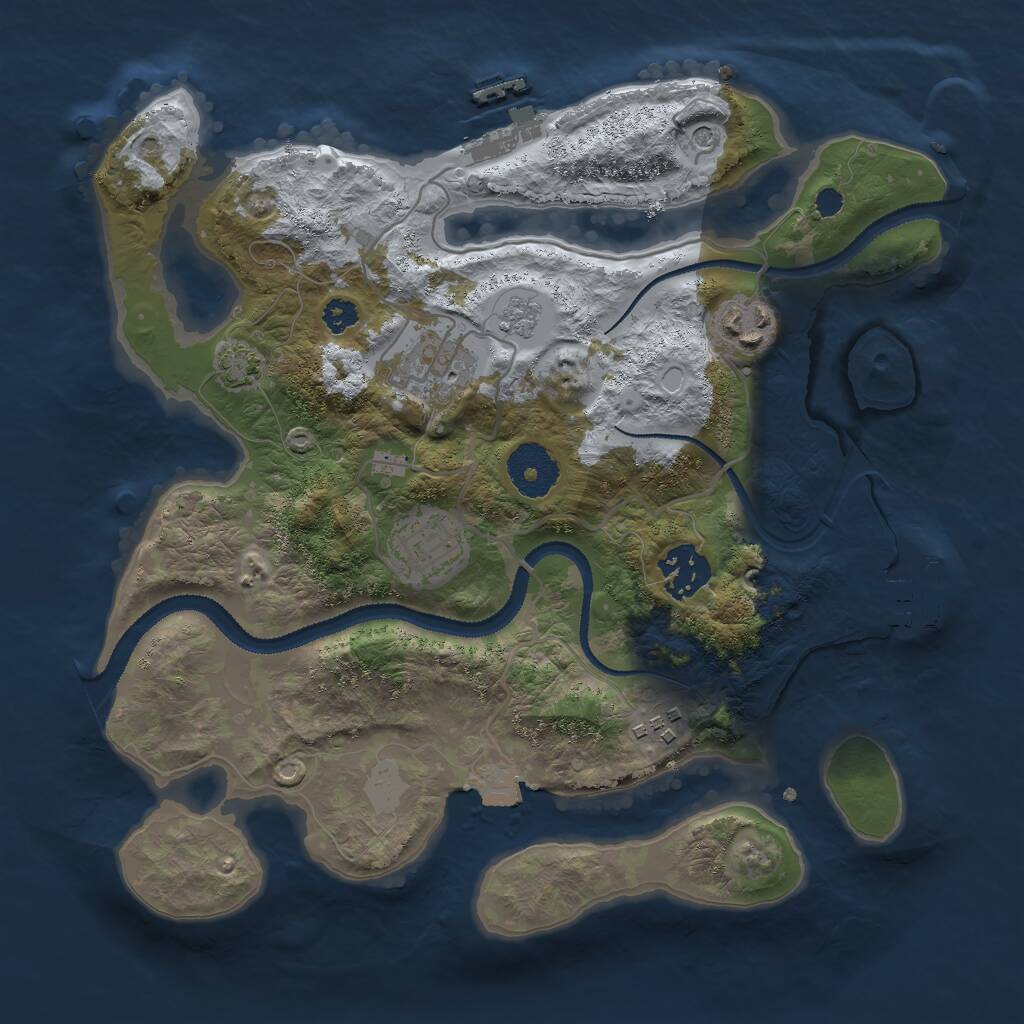 Rust Map: Procedural Map, Size: 3000, Seed: 49520, 11 Monuments