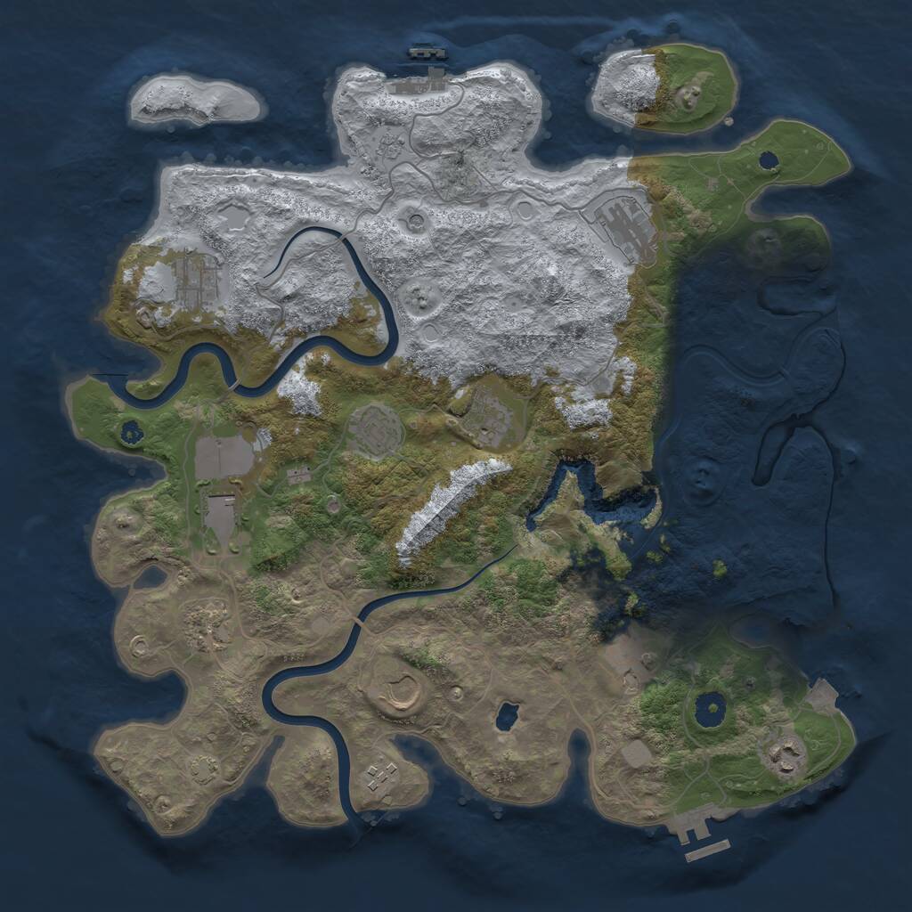 Rust Map: Procedural Map, Size: 4000, Seed: 644552019, 16 Monuments