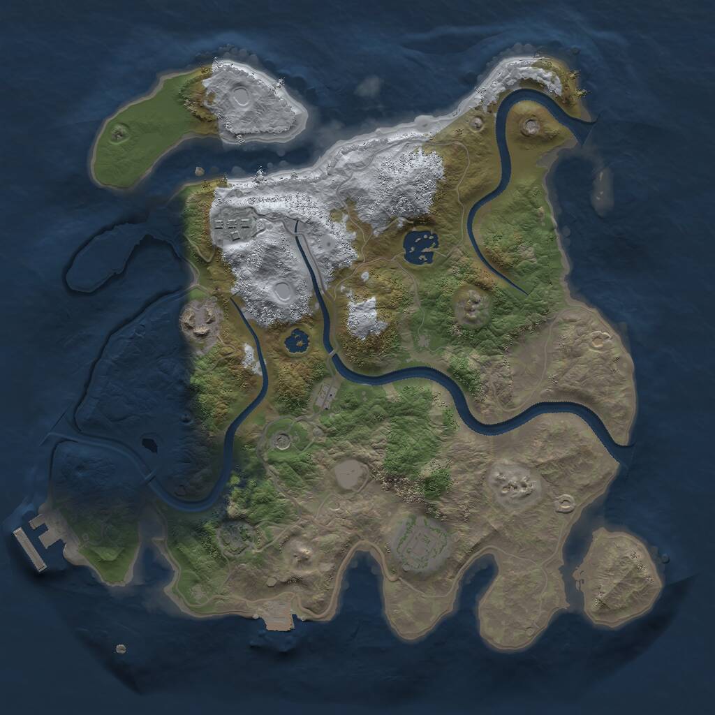 Rust Map: Procedural Map, Size: 3000, Seed: 61362, 8 Monuments