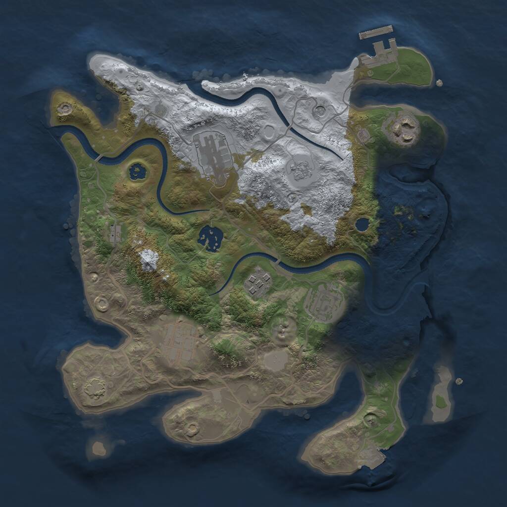 Rust Map: Procedural Map, Size: 3000, Seed: 185141, 11 Monuments
