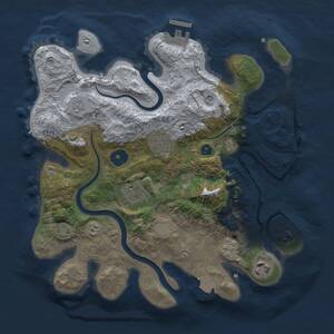 Thumbnail Rust Map: Procedural Map, Size: 3000, Seed: 20070090, 9 Monuments