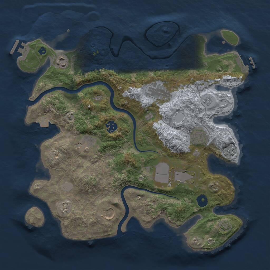 Rust Map: Procedural Map, Size: 3500, Seed: 1607180216, 14 Monuments