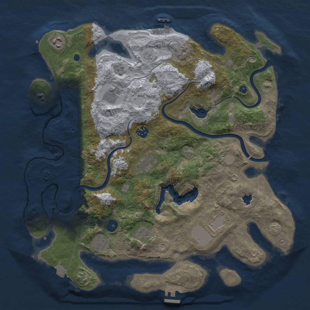 Rust Map: Procedural Map, Size: 4000, Seed: 108278403, 14 Monuments