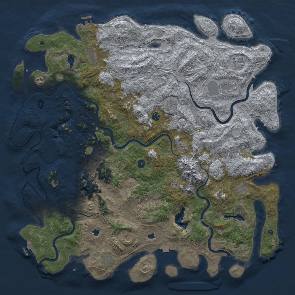 Rust Map: Procedural Map, Size: 5500, Seed: 457823, 17 Monuments