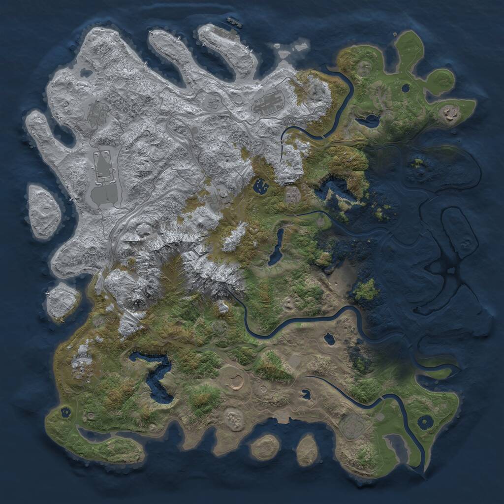 Rust Map: Procedural Map, Size: 5000, Seed: 369593122, 17 Monuments