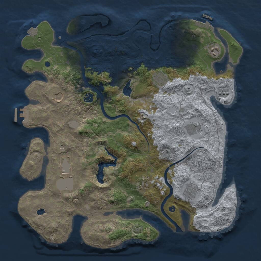 Rust Map: Procedural Map, Size: 4000, Seed: 264258869, 15 Monuments