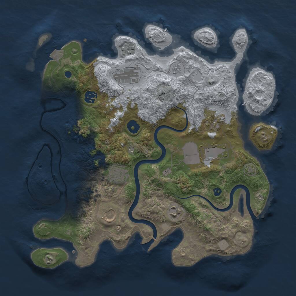 Rust Map: Procedural Map, Size: 3500, Seed: 6134234, 12 Monuments