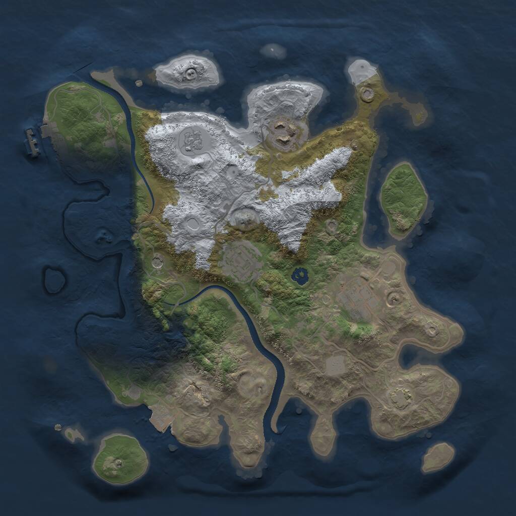 Rust Map: Procedural Map, Size: 3000, Seed: 1692, 8 Monuments