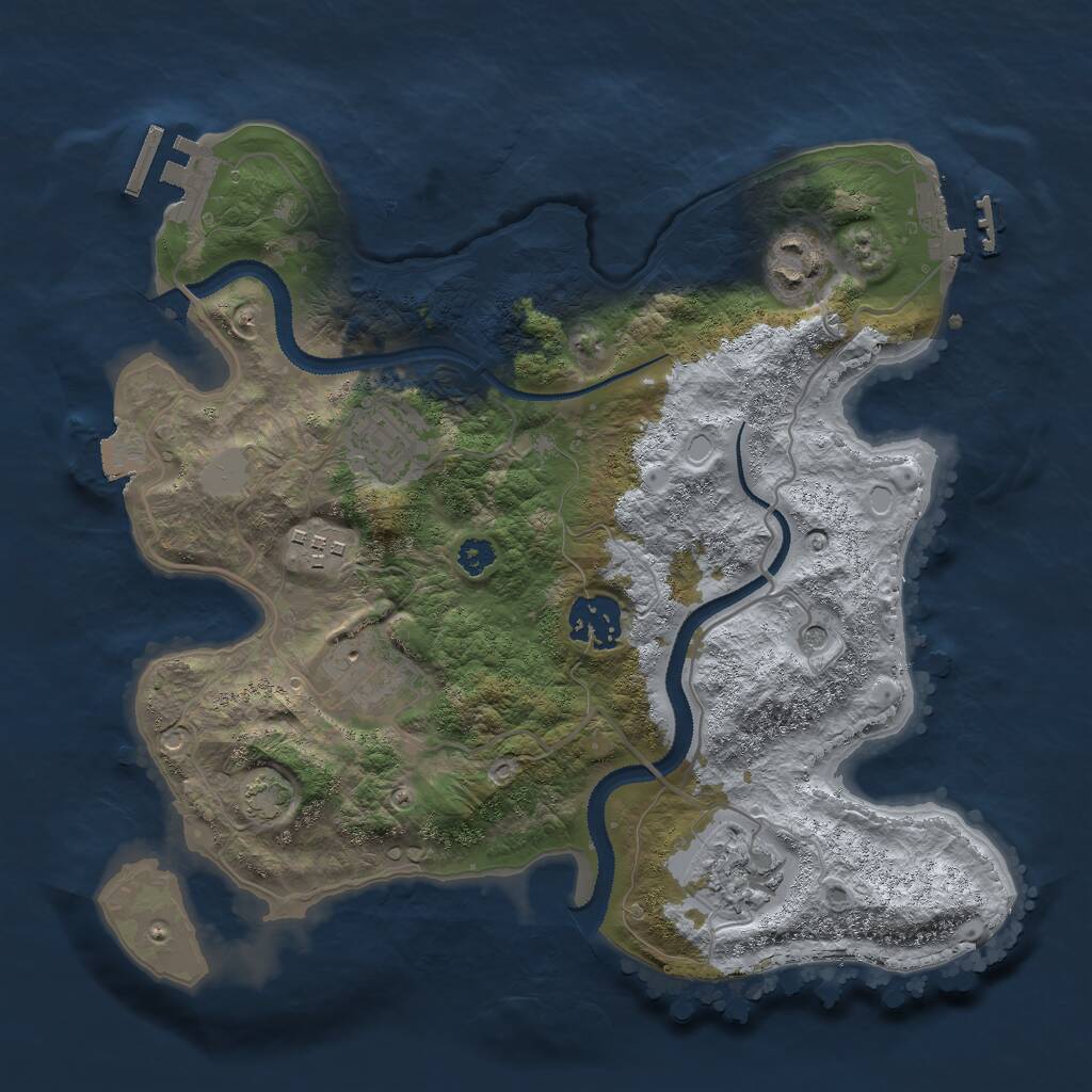 Rust Map: Procedural Map, Size: 3000, Seed: 29322, 11 Monuments