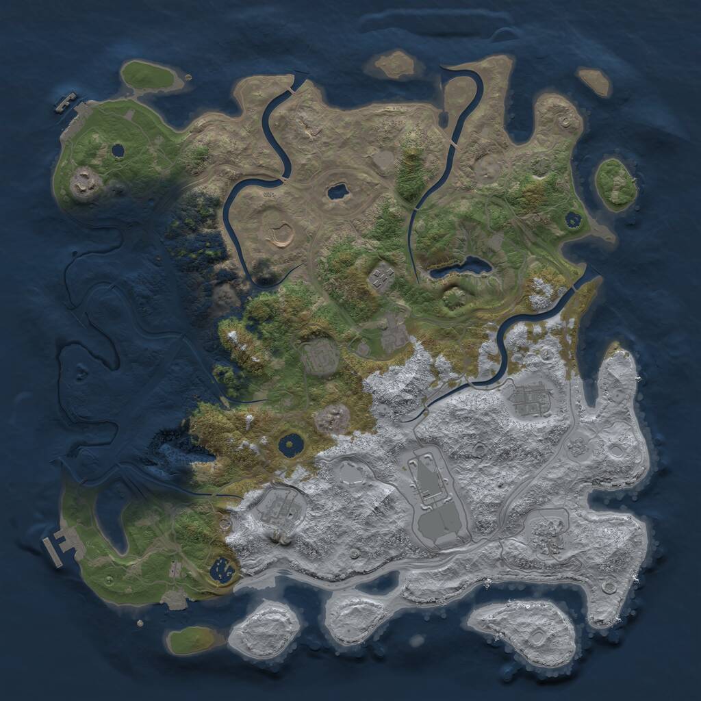 Rust Map: Procedural Map, Size: 4400, Seed: 210820252, 16 Monuments