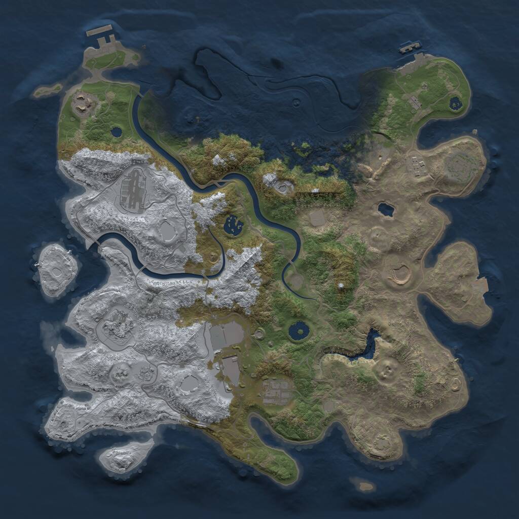 Rust Map: Procedural Map, Size: 4000, Seed: 1075966244, 16 Monuments
