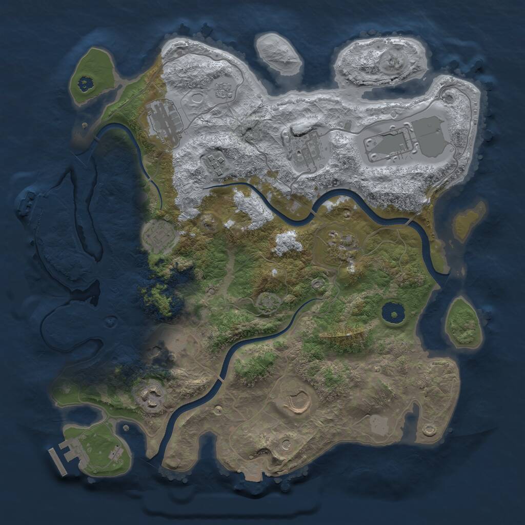 Rust Map: Procedural Map, Size: 3500, Seed: 226369858, 15 Monuments